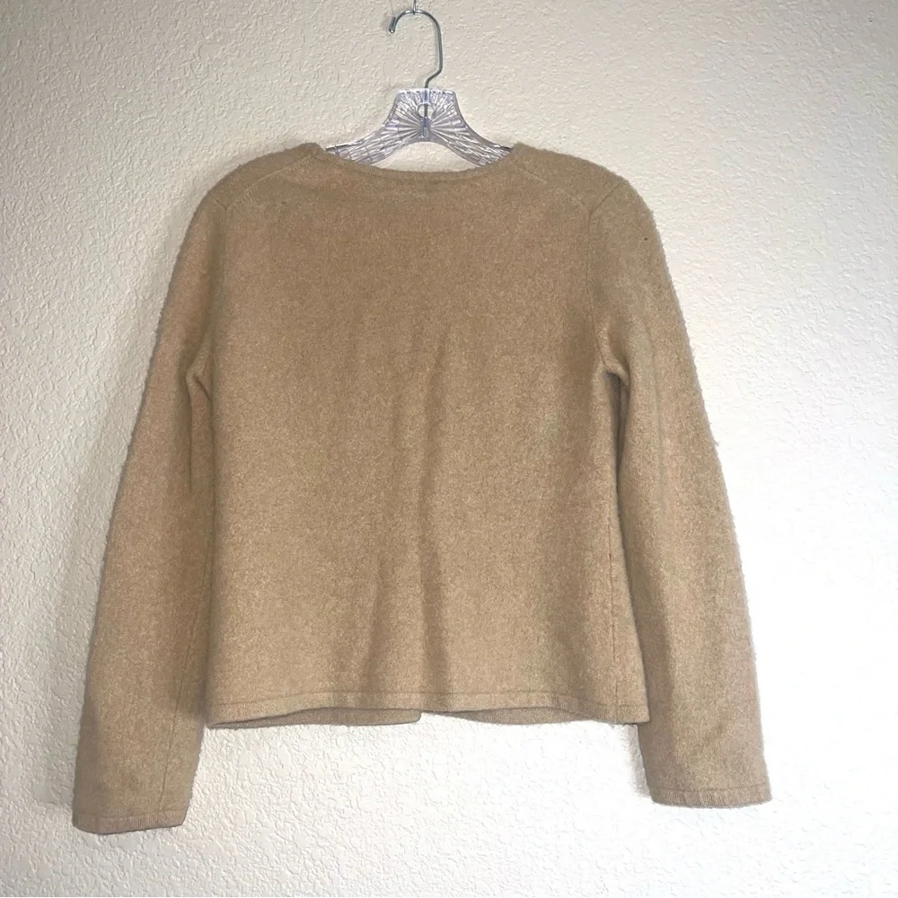 Preview International Women’s Camel Cashmere V-Neck Button Up Cardigan Sz XL